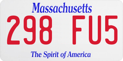 MA license plate 298FU5