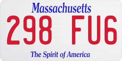 MA license plate 298FU6