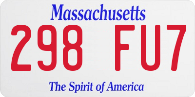 MA license plate 298FU7