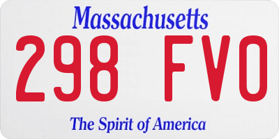 MA license plate 298FV0