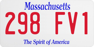 MA license plate 298FV1