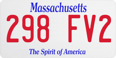 MA license plate 298FV2