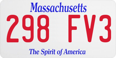 MA license plate 298FV3