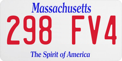 MA license plate 298FV4
