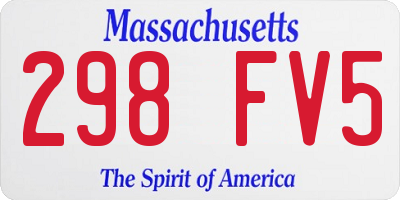 MA license plate 298FV5