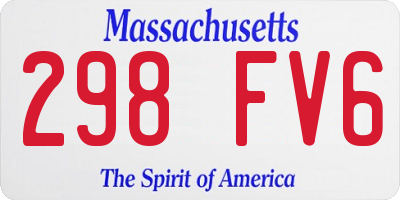 MA license plate 298FV6