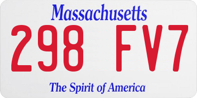 MA license plate 298FV7