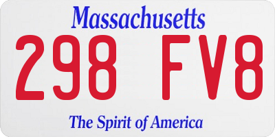 MA license plate 298FV8