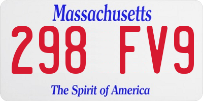 MA license plate 298FV9