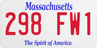 MA license plate 298FW1