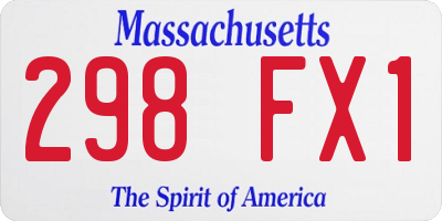 MA license plate 298FX1