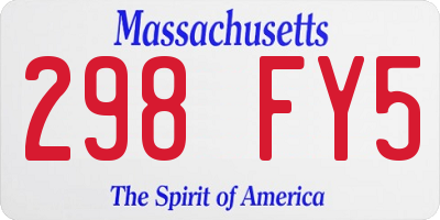 MA license plate 298FY5