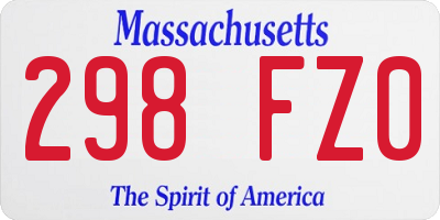 MA license plate 298FZ0