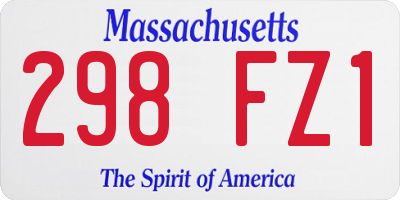 MA license plate 298FZ1