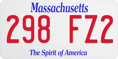 MA license plate 298FZ2