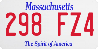 MA license plate 298FZ4