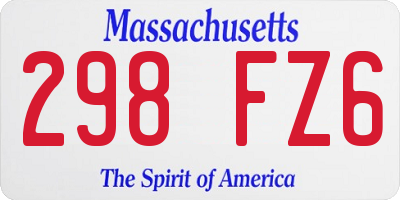 MA license plate 298FZ6