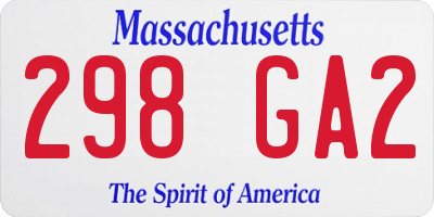 MA license plate 298GA2