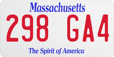 MA license plate 298GA4