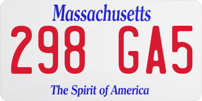 MA license plate 298GA5