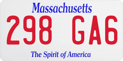 MA license plate 298GA6