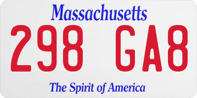 MA license plate 298GA8