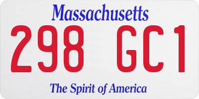 MA license plate 298GC1