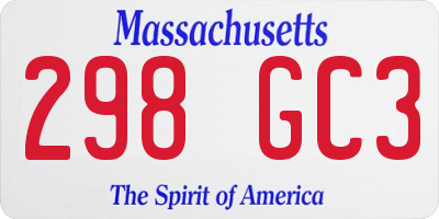 MA license plate 298GC3