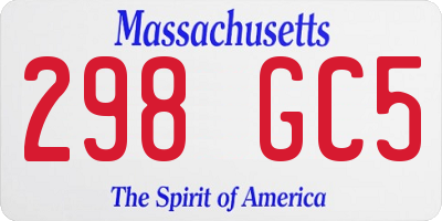 MA license plate 298GC5