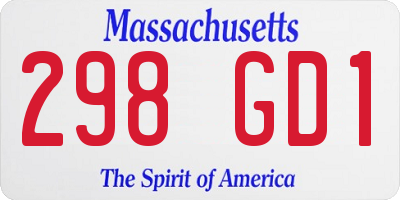 MA license plate 298GD1