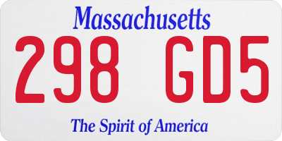 MA license plate 298GD5