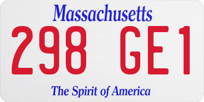 MA license plate 298GE1