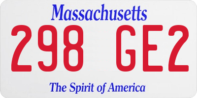 MA license plate 298GE2