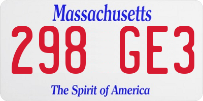 MA license plate 298GE3
