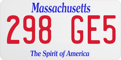 MA license plate 298GE5