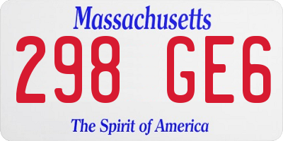 MA license plate 298GE6