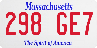 MA license plate 298GE7