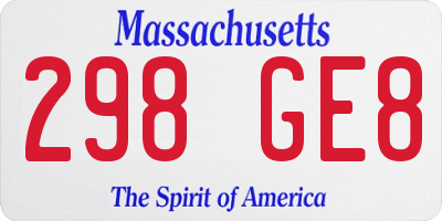 MA license plate 298GE8