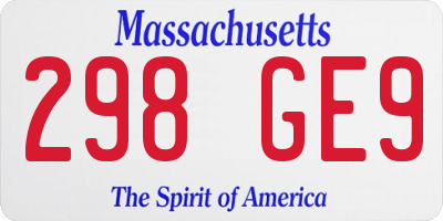 MA license plate 298GE9