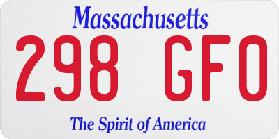 MA license plate 298GF0