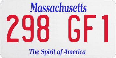 MA license plate 298GF1