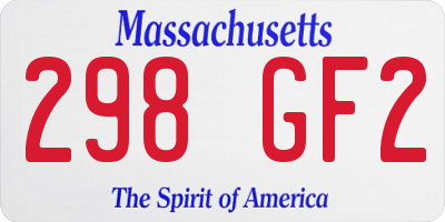 MA license plate 298GF2