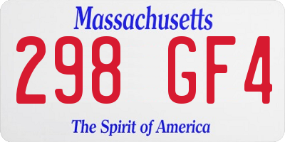 MA license plate 298GF4