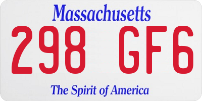 MA license plate 298GF6