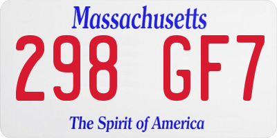 MA license plate 298GF7