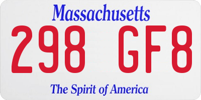 MA license plate 298GF8