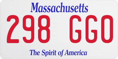 MA license plate 298GG0