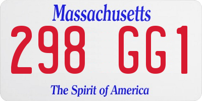 MA license plate 298GG1