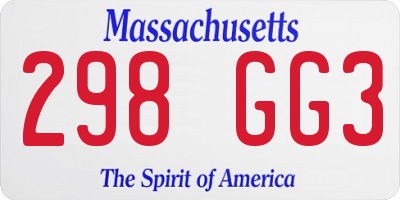 MA license plate 298GG3