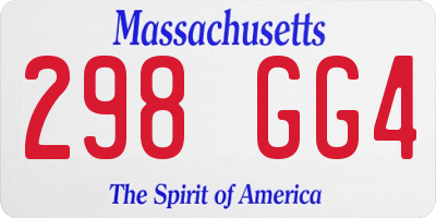 MA license plate 298GG4